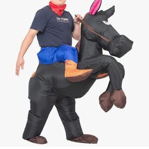Amazon Inflatable Cowboy Costume - Black, Blue, Orange, Brown